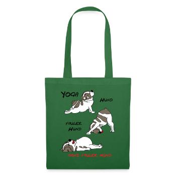 Yoga-Hund - süßer Hund im Comic Style - Stoffbeutel - Fichte - Vorne