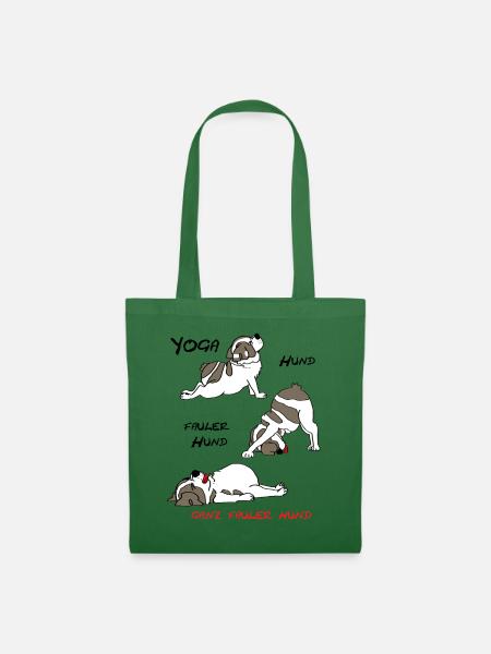Yoga-Hund - süßer Hund im Comic Style - Stoffbeutel - Fichte