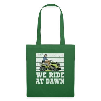 Tracteur de tonte de pelouse - Nous roulons à l’aube - Sac en tissu - vert sapin - Devant