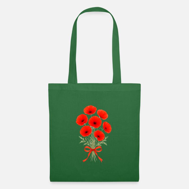 Blumenstrauss - Mohnblume - Klatschmohn - Stoffbeutel - Fichte