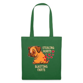 Stealing hearts blasting farts - Mops Furzen - Stoffbeutel - Fichte - Vorne