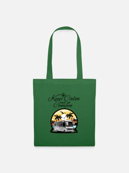 Camper Wohnmobil Spruch-Keep Calm and go campen - Stoffbeutel - Fichte