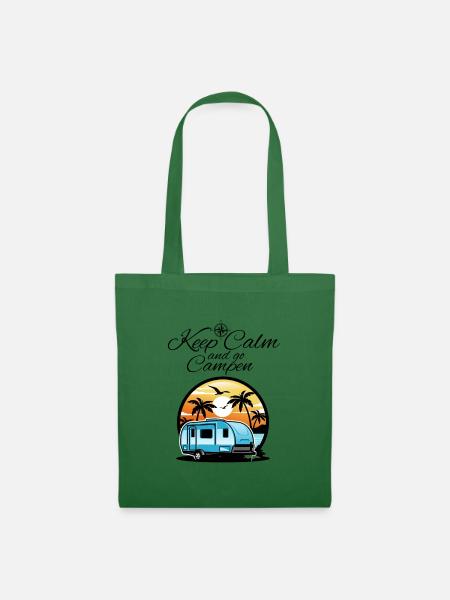 Camper Wohnwagen Spruch-Keep Calm and go campen - Stoffbeutel - Fichte