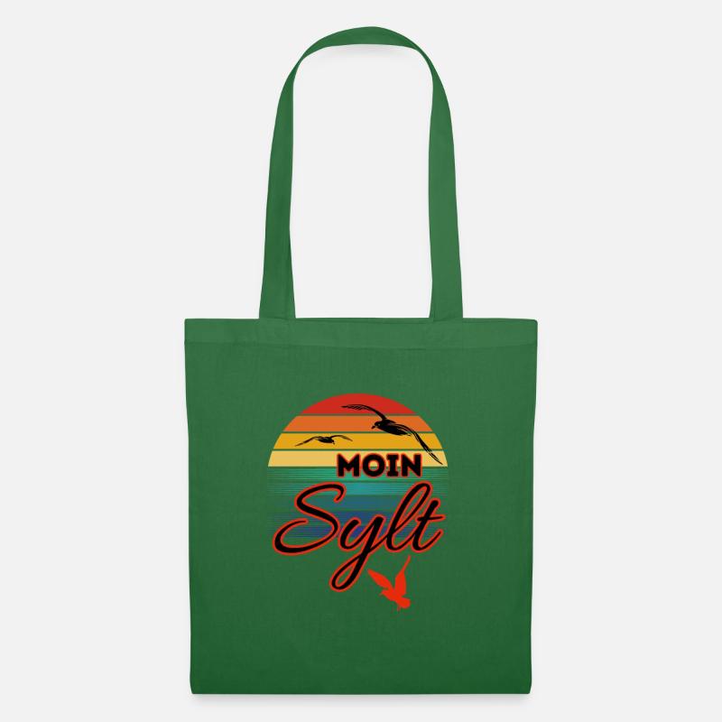 Moin Sylt mit Möwe im Retro Style-Insel Sylt - Stoffbeutel - Fichte