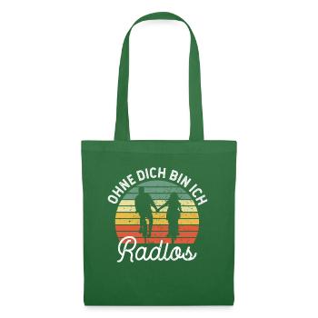 Fahrrad - Partner Radlos Retro lustiger Spruch - Stoffbeutel - Fichte - Vorne