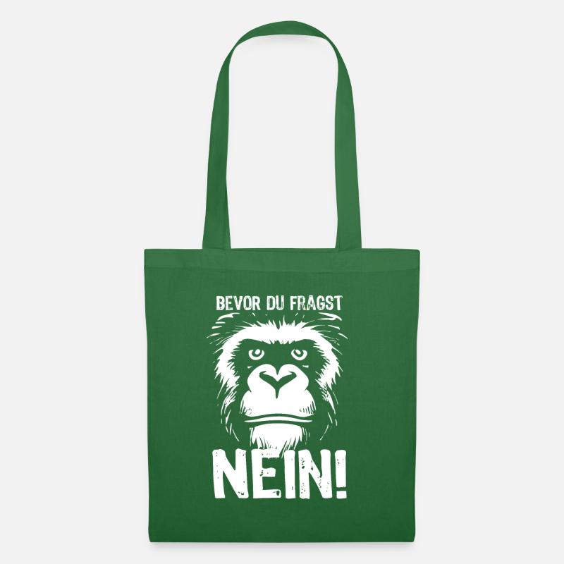 Bevor du fragst - NEIN! - Affe - Spruch - Stoffbeutel - Fichte