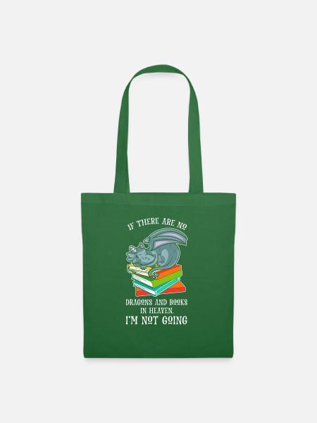 Drache Drache und Buch Drachenliebhaber Geschenk - Stoffbeutel - Fichte