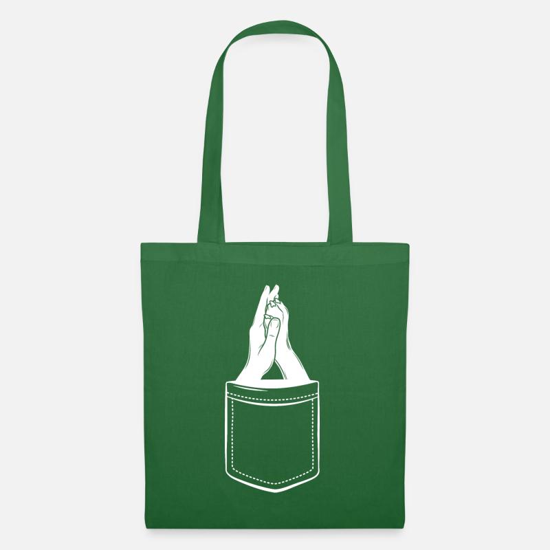 Hand + Hundepfote - High Five in der Tasche - Stoffbeutel - Fichte