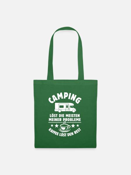 Camping löst meine Probleme - Kaffee Spruch - Stoffbeutel - Fichte