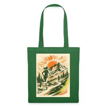 Wanderer und Trailerin - Berge und Natur Design  - Stoffbeutel - Fichte - Vorne