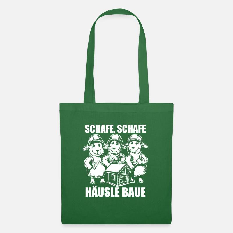 Schafe, Schafe, Häusle baue - Spruch - Stoffbeutel - Fichte