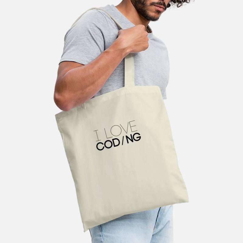 J'aime programmer la profession de code de programmeur Sac en tissu