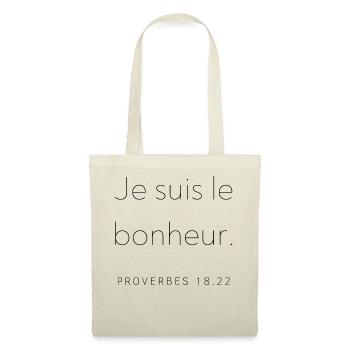Je suis le bonheur 6 - Sac en tissu - nature - Devant