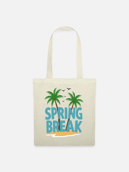 Spring Break Palmen Strand - Stoffbeutel - Natur