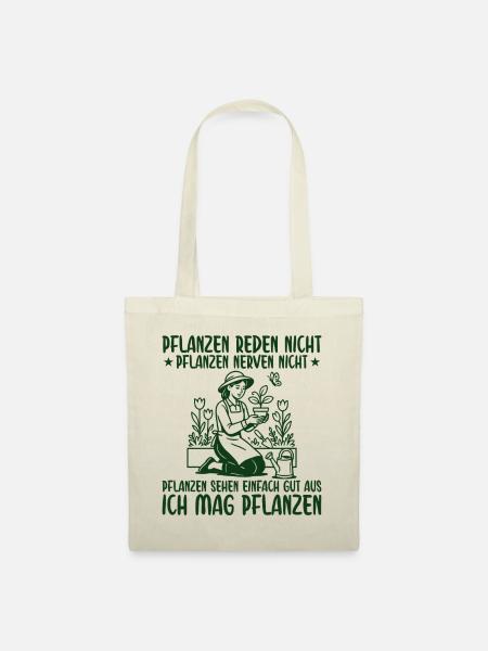 Pflanzen Nerven nicht Retro Gärtnerin - Stoffbeutel - Natur