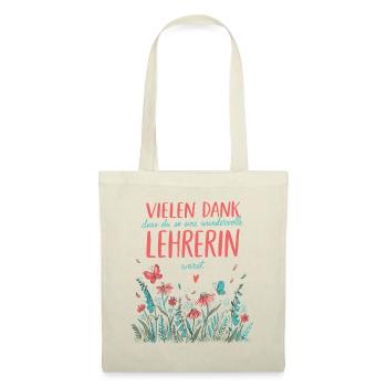 Beste Lehrerin Abschied Jobwechsel Rente - Stoffbeutel - Natur - Vorne