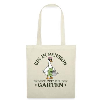 Pension Zeit für den Garten Pensionärin Geschenk - Stoffbeutel - Natur - Vorne
