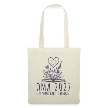 Werdende Oma 2027 Neues Kapitel beginnt - Stoffbeutel - Natur - Vorne