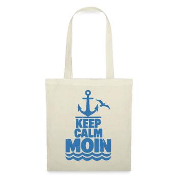 Keep Calm Moin – Maritimer Küsten Style - Stoffbeutel - Natur - Vorne