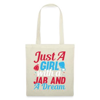 Just A Girl With Jab Gloves Boxing Gloves - Stoffbeutel - Natur - Vorne