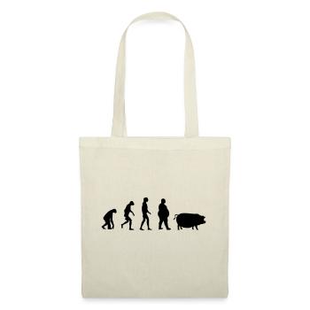 Evolution vom Affe zum Mensch zum Schwein - Stoffbeutel - Natur - Vorne