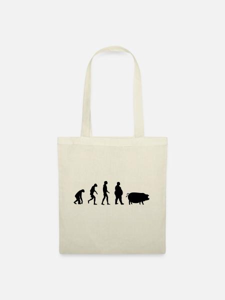 Evolution vom Affe zum Mensch zum Schwein - Stoffbeutel - Natur