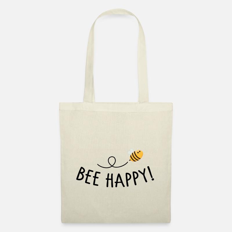 Bee happy - Stoffbeutel - Natur