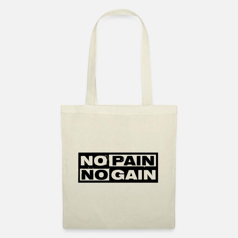 NO PAIN NO GAIN - Stoffbeutel - Natur