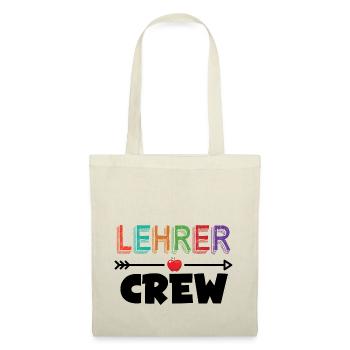 Lehrer Shirt Crew Einschulung Geschenk Erzieher - Stoffbeutel - Natur - Vorne