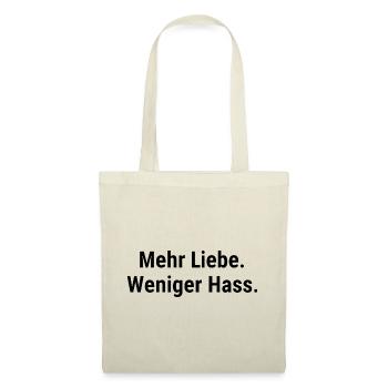 Liebe statt Hass für Menschenrechts Fans Frieden - Stoffbeutel - Natur - Vorne