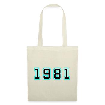1981 Jahr Geburtstag - Stoffbeutel - Natur - Vorne