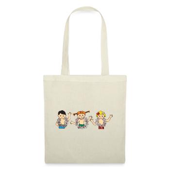 Pippi Langstrumpf Mit Tommy Und Annika - Stoffbeutel - Natur - Vorne