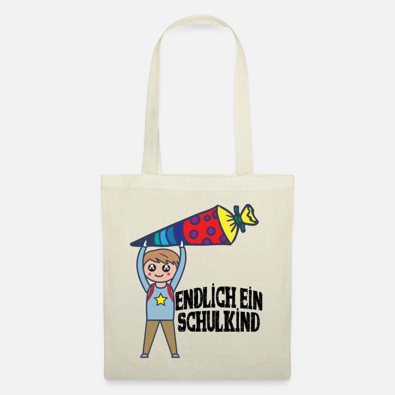 Schulkind Einschulung Schüler Geschenk zur Schule - Stoffbeutel - Natur