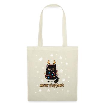 Christmas Black Fluffy Cat Gift - Tote Bag - nature - Front