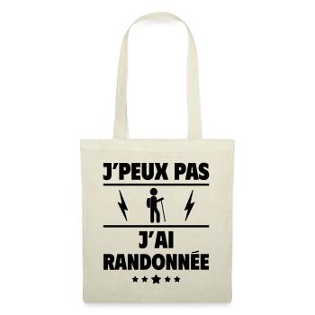 J'peux pas j'ai randonnée, randonneur, randonneuse - Sac en tissu - nature - Devant