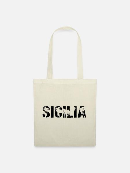 Sicilia Palmen Insel Sizilien - Stoffbeutel - Natur