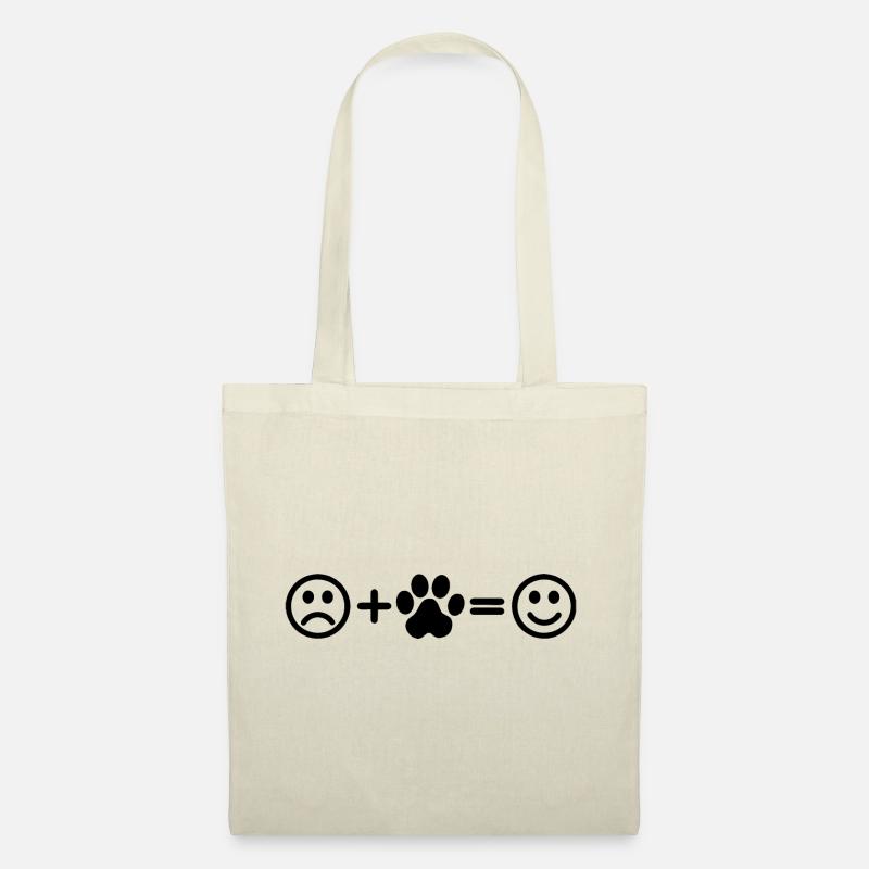 Hunde Pfote Smiley - Stoffbeutel - Natur