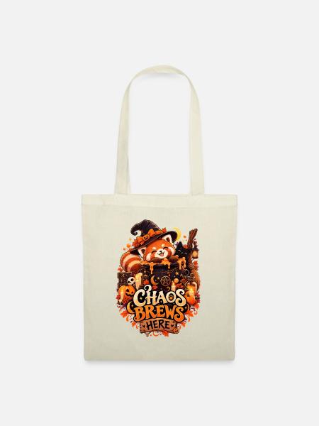 Chaos Brews Here Halloween Red Panda - Stoffbeutel - Natur