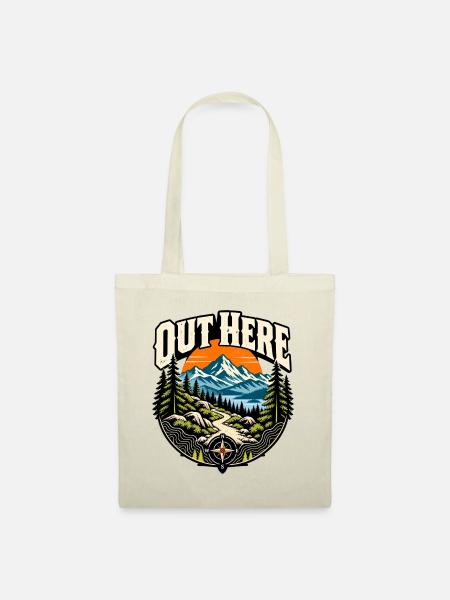Out Here Wandern Outdoor - Stoffbeutel - Natur