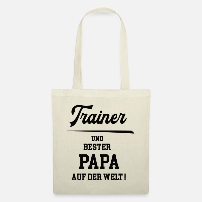 Trainer Coach Training Bester Papa Vater Mann - Stoffbeutel - Natur
