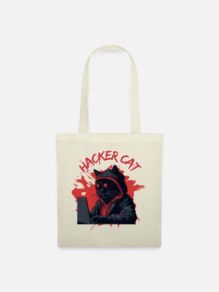 Hacker Cat 😻 - Stoffbeutel - Natur