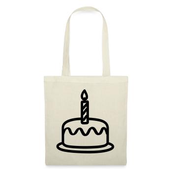 Gateau d'anniversaire - Sac en tissu - nature - Devant