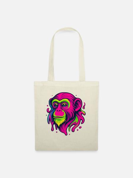 Neon Affe - Stoffbeutel - Natur