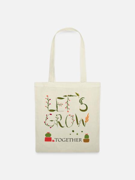 let`s grow together - Stoffbeutel - Natur