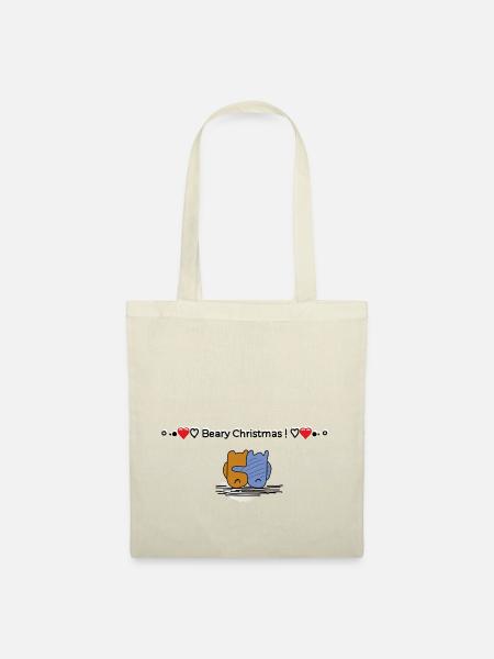 Beary Happy Christmas - Stoffbeutel - Natur