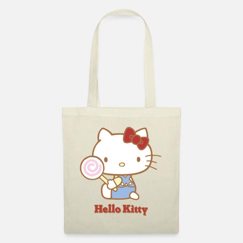 Hello Kitty Mit Einem Lollipop - Stoffbeutel - Natur