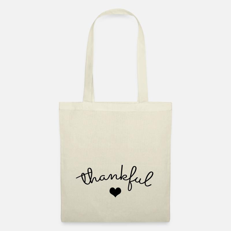 Thankful - Herz Dankbarkeit Dankbar - Stoffbeutel - Natur