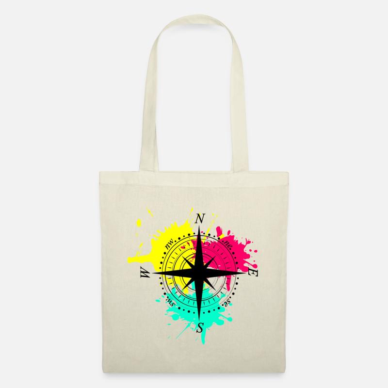 Compass Paint Splash - Stoffbeutel - Natur
