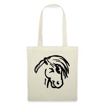 Clin d’oeil Pony insolente tête de cheval cadeau drôle - Sac en tissu - nature - Devant