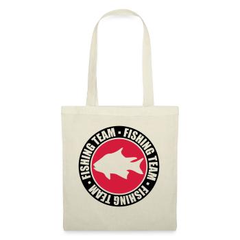 texte cercle rond timbre équipe de pêche sport logo ge - Sac en tissu - nature - Devant